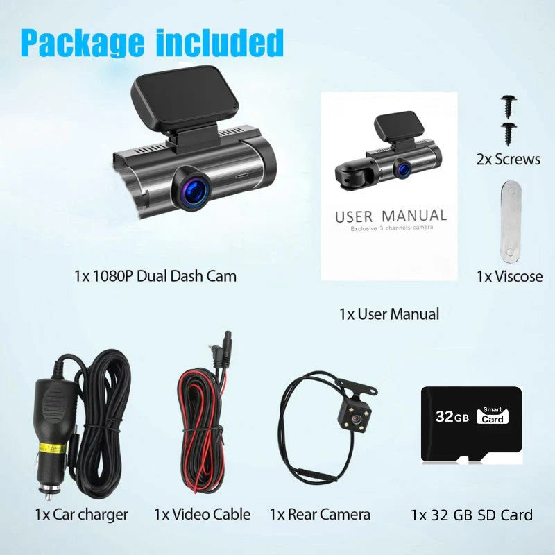 🚗📹 Drive Smarter with Our 170° Wide-Angle Dash Cam – Dual Lens, 1080p Clarity!