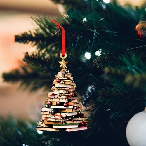 🎅📚Christmas Book Tree Ornament - Book Lover Christmas Ornament