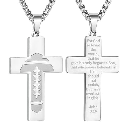 🔥LAST DAY 49% OFF - American Football Cross Bible Pendant