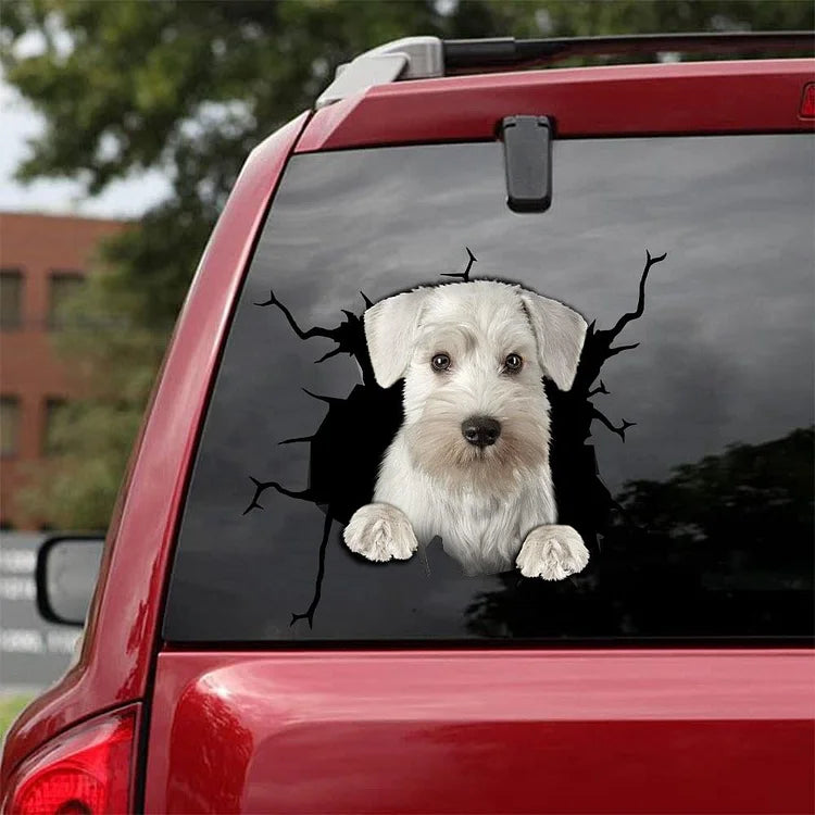 Schnauzer Crack Car Sticker, Toilet Sticker, Fridge Sticker 13