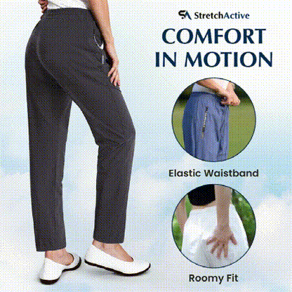 StretchActive - Women's Ultra Soft Stretch Perfect Drape Casual Pants