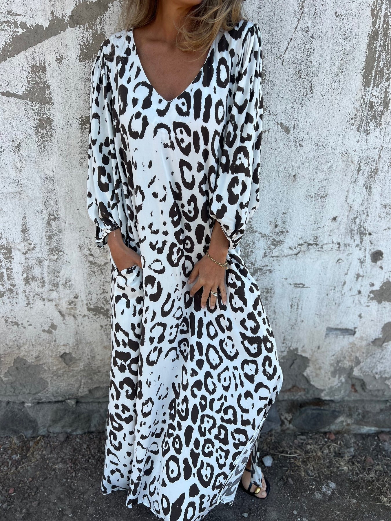 Long Sleeve Print Tunic Dress