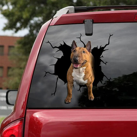 Bull Terrier Crack Car Sticker, Toilet Sticker, Fridge Sticker 16