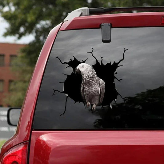 PARROT CRACK CAR STICKER