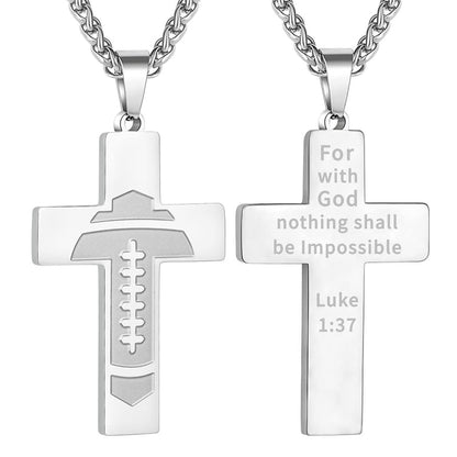 🔥LAST DAY 49% OFF - American Football Cross Bible Pendant