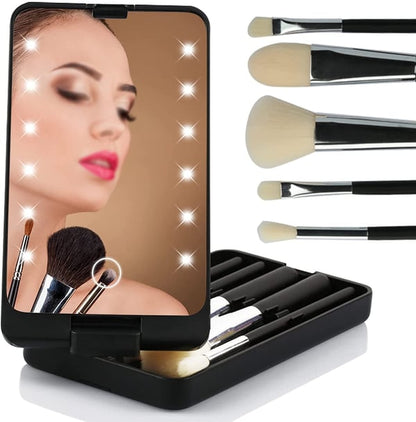 💖Year-end Promotion 70% OFF💖Travel Makeup Brush Set with LED light