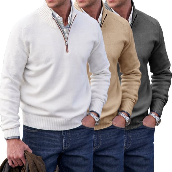 Men's Cashmere Zipper Basic Sweater (Buy 2 Free Shipping)