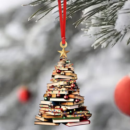 🎅📚Christmas Book Tree Ornament - Book Lover Christmas Ornament