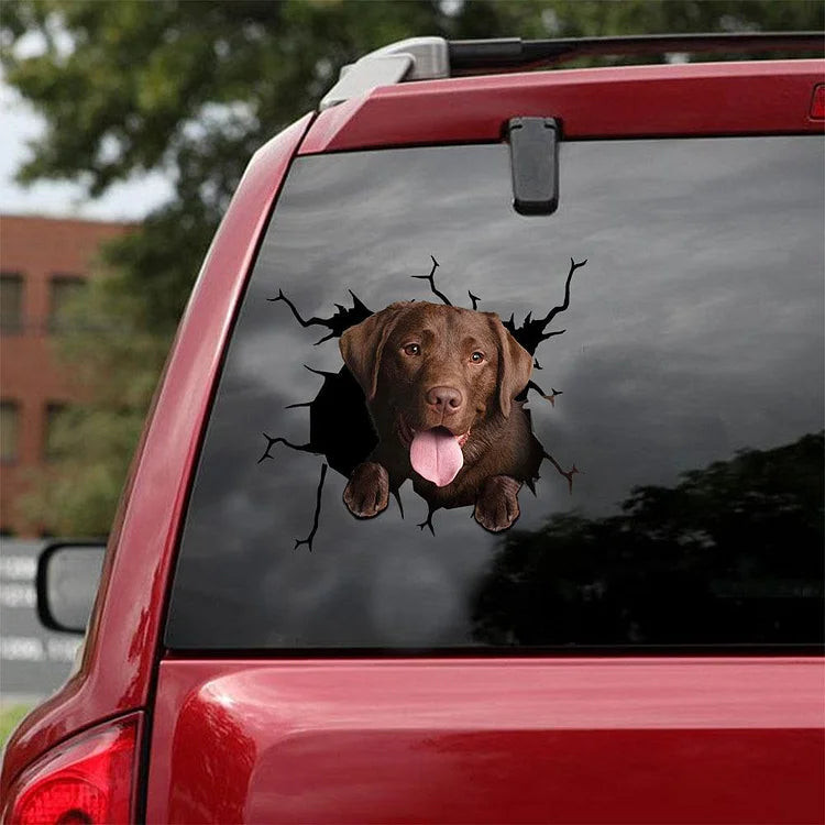 Autocollant de voiture crack chocolat Labrador Retriever, autocollant de toilette, autocollant de réfrigérateur 3