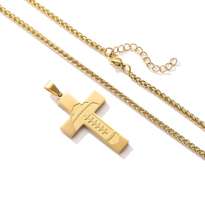 🔥LAST DAY 49% OFF - American Football Cross Bible Pendant