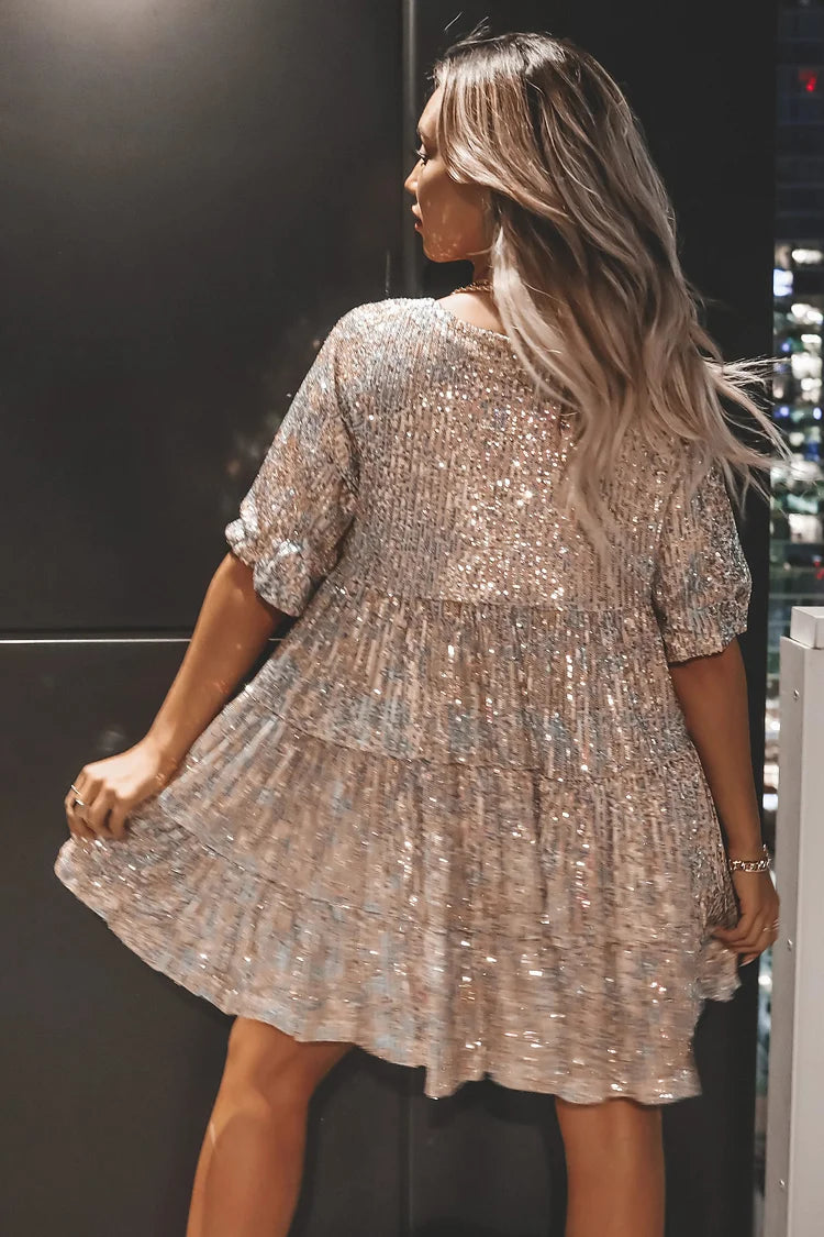 Last Day 75%-✨Sequin Baby Doll Dress