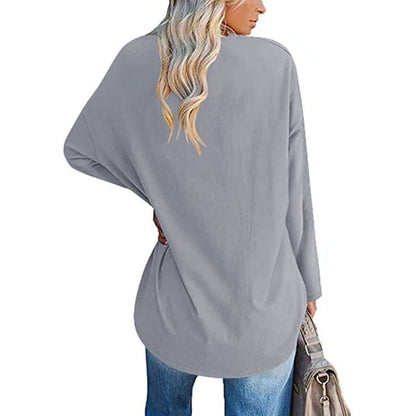 💋Women's loose long sleeve fashion V-neck knit top (Buy 2 Free Shipping)