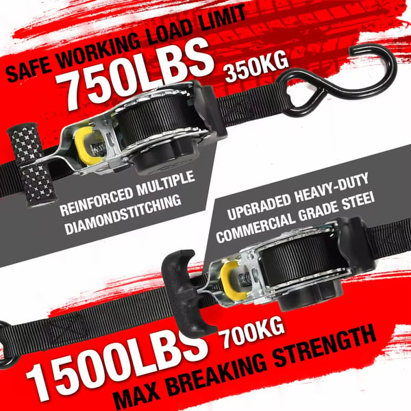 🎉🎉2025New Year Limited Time Sale-49% Discount🎁Retractable Ratchet Straps（🎁Perfect Gift）