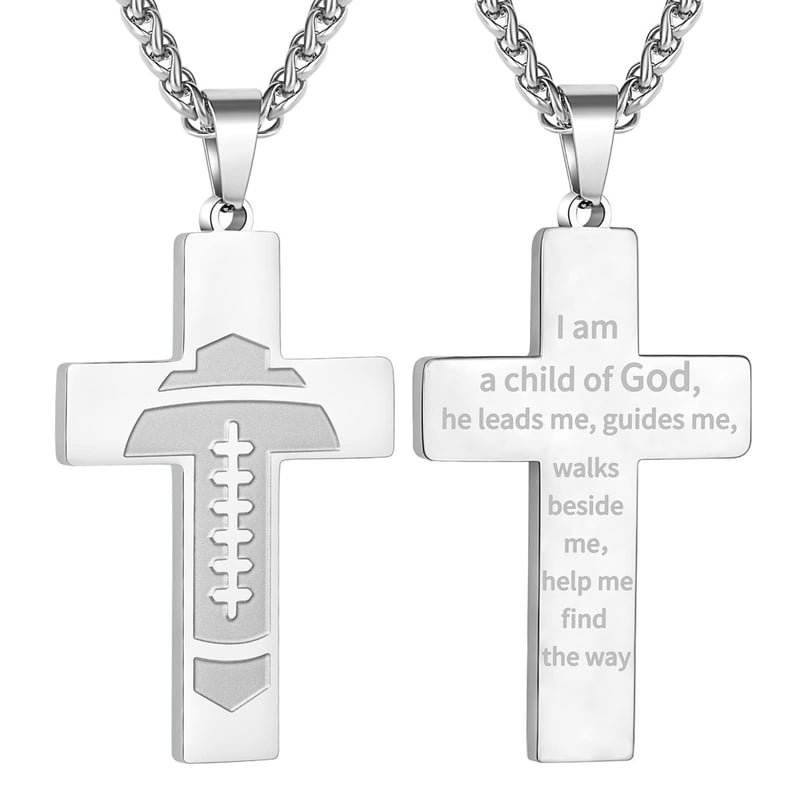 🔥LAST DAY 49% OFF - American Football Cross Bible Pendant