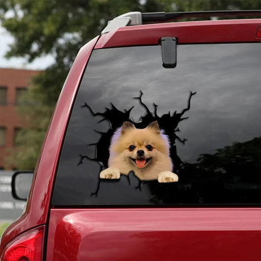 Pegatina para coche con grieta de Pomerania, pegatina para inodoro, pegatina para nevera 1