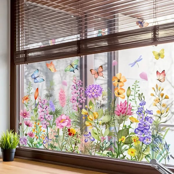 🔥LAST Sale 49% OFF💐Colorful Floral Bouquet Window Sticker