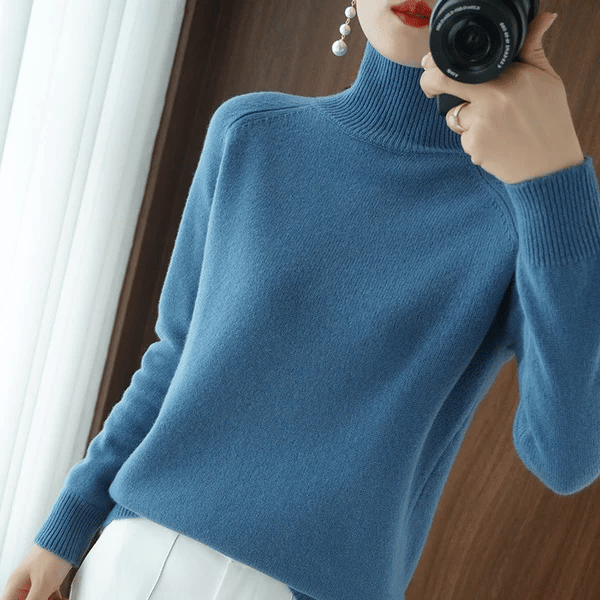 Women's Solid Turtleneck Knit Sweater(Buy 2 Free Shipping)