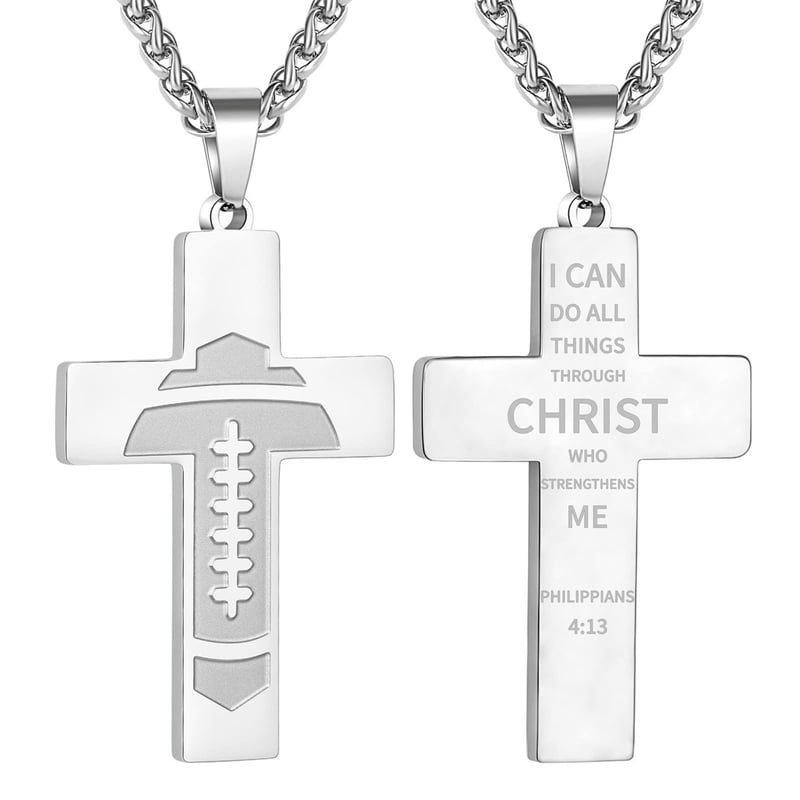 🔥LAST DAY 49% OFF - American Football Cross Bible Pendant