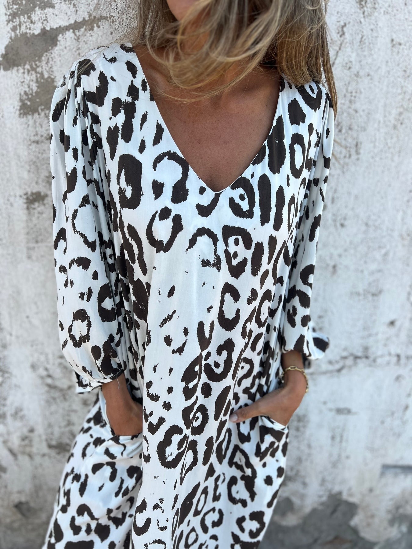 Long Sleeve Print Tunic Dress