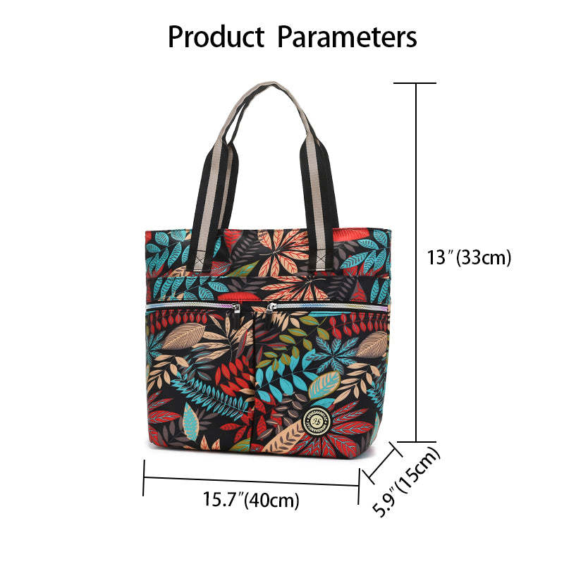 Printed Large Capacity Nylon Shoulder Bag