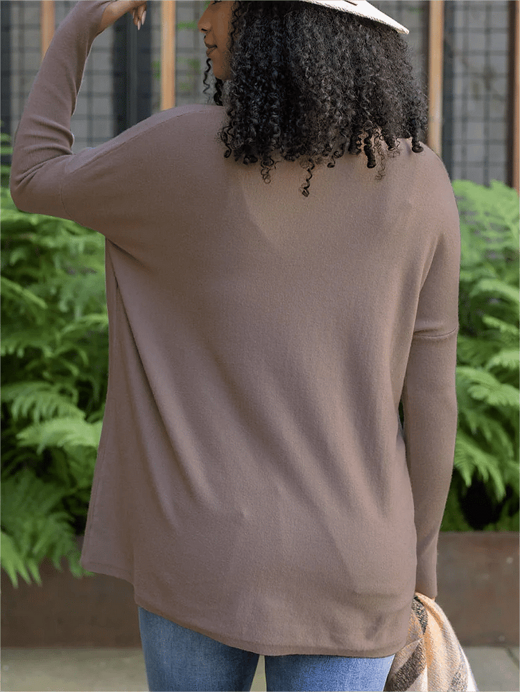 LONG SLEEVE THUMBHOLE SWEATER POCKET TUNIC BUY 2 FREE SHIPPING