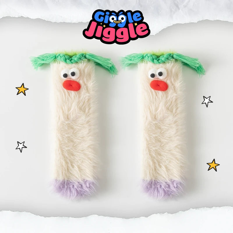 Giggle Jiggle - [Promotion du dernier jour - 65 % de réduction] Chaussettes originales 3D en velours corail