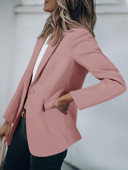 HOT SALE Women's Casual Button Open Front Pocket Blazers Jacket (Buy 2 Free Shipping)