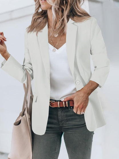 HOT SALE Women's Casual Button Open Front Pocket Blazers Jacket (Buy 2 Free Shipping)