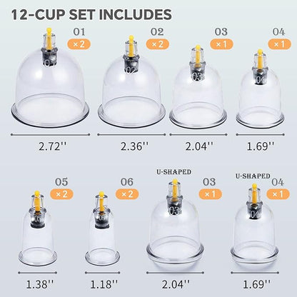 Cupping Set Massage Therapy Cups -   for Cellulite Reduction Back Neck Joint Pain Relief,  Cupping Set