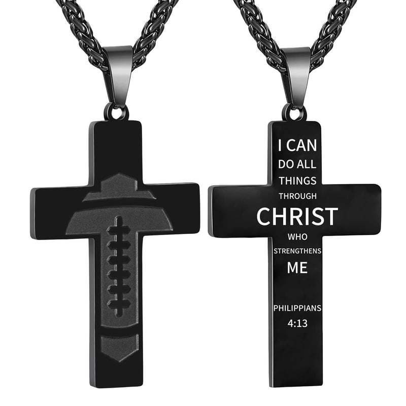 🔥LAST DAY 49% OFF - American Football Cross Bible Pendant