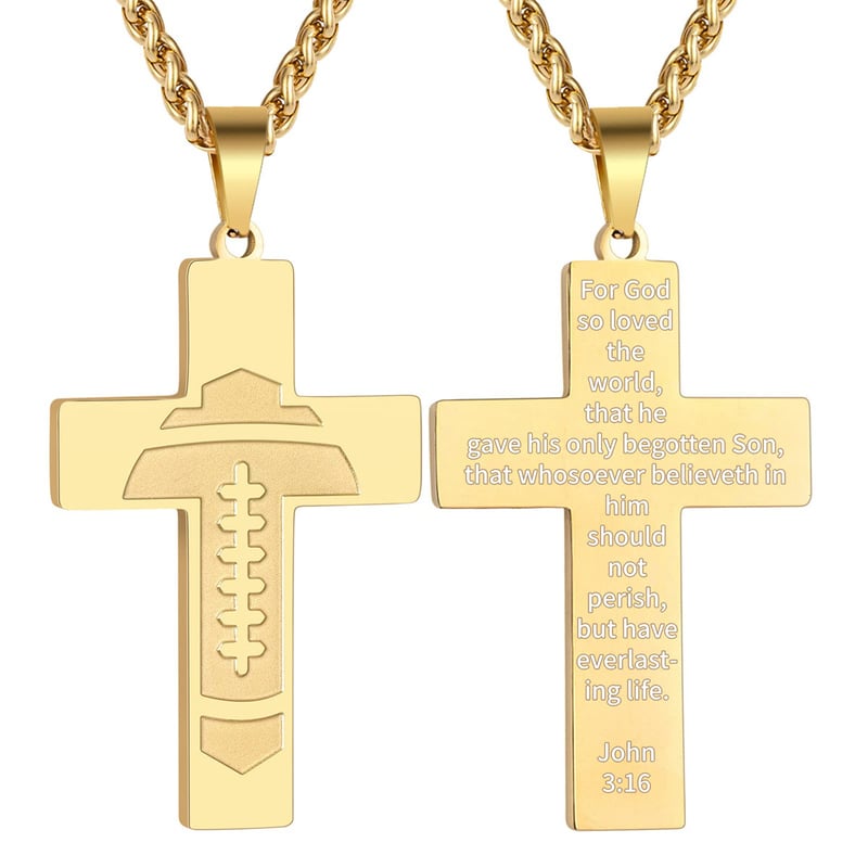 🔥LAST DAY 49% OFF - American Football Cross Bible Pendant