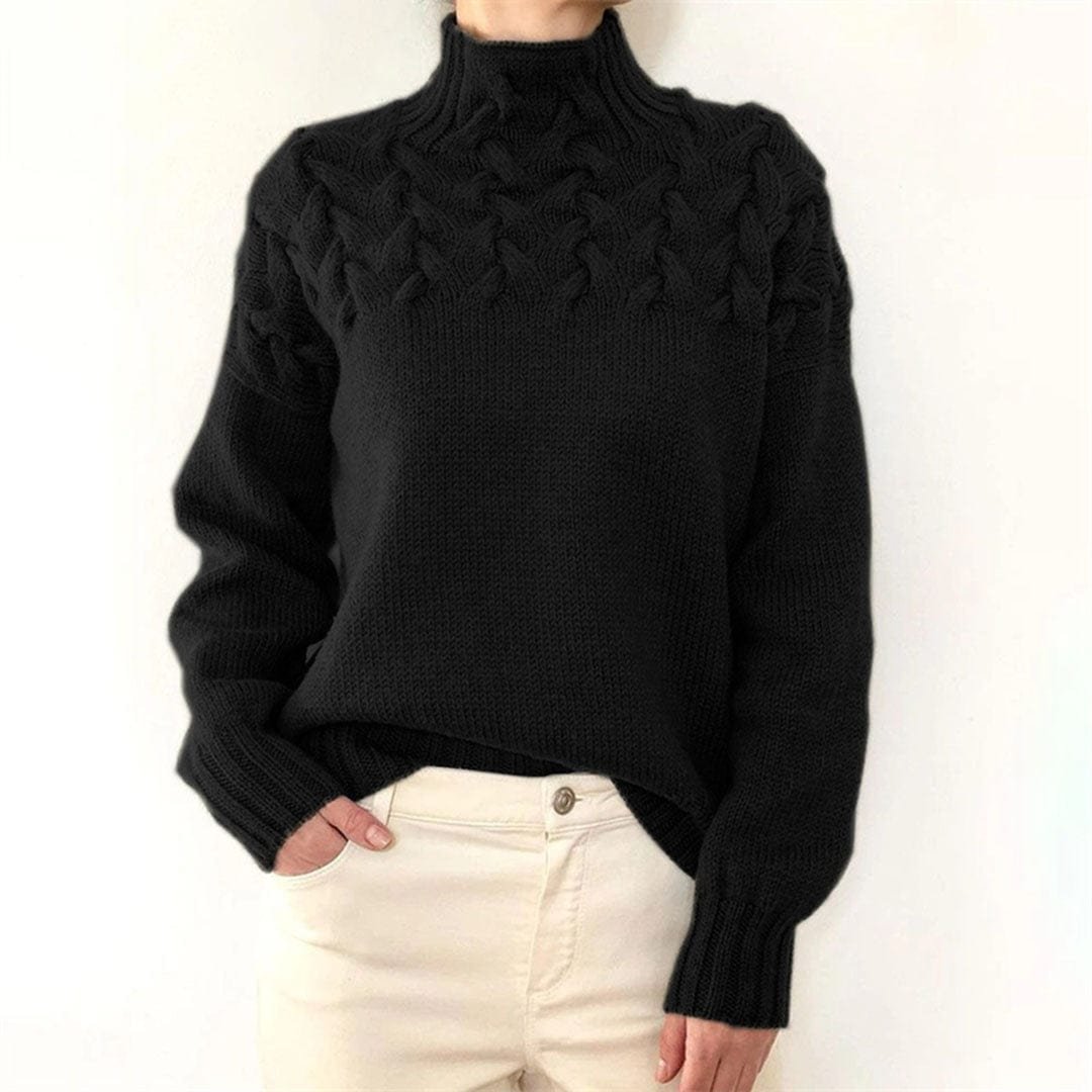 Women's Jumper Turtleneck Cable Knit Braided Fall Winter Pullover Sweater