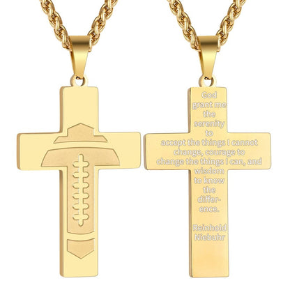 🔥LAST DAY 49% OFF - American Football Cross Bible Pendant