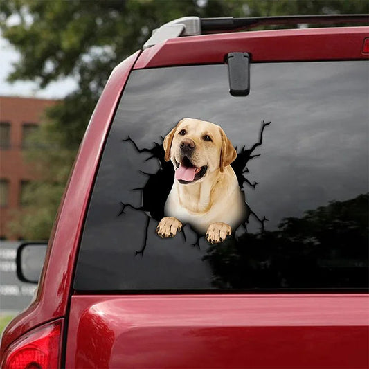 Labrador Retriever Crack Car Sticker, Toilet Sticker, Fridge Sticker 9