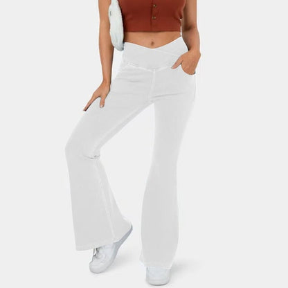 🔥HOT SALE-75% OFF🔥Stretchy Denim High Waisted Crossover Flare Pants👖(Buy 2 Free Shipping)