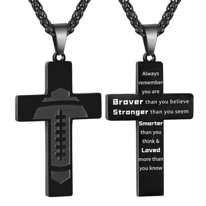 🔥LAST DAY 49% OFF - American Football Cross Bible Pendant