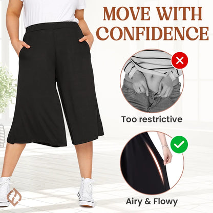 🔥Last Day 70% Off🔥Women's Flowy Wide-Leg Cropped Pants (Buy 2 Free Shipping)