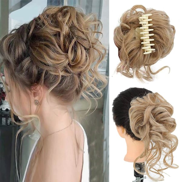 Morceau de cheveux chignon bouclé 