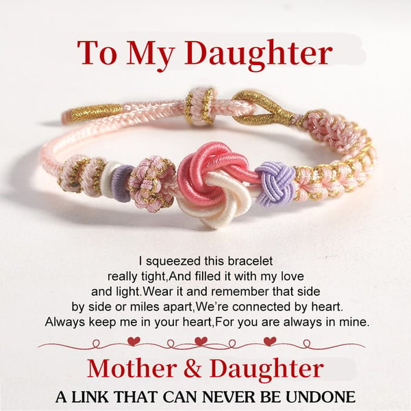 FOR DAUGHTER/GRANDDAUGHTER 🩷 - A LINK THAT CAN NEVER BE UNDONE PEACH BLOSSOM KNOT BRACELET🎀