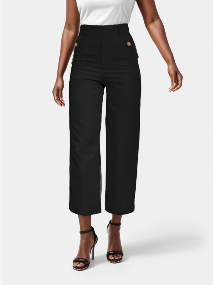 Tummy Control Twill Cropped Wide Leg Pant(Buy 2 Free Shipping)