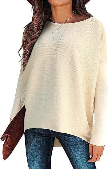 ✨Hot Sale 70% OFF⭐women's Irregular Oversized Dolman Sleeve Knitted Pullover