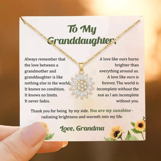 🔥Mother's Day Special 75% off🔥-💓 To My Granddaughter Sunflower Fidget Necklace💓