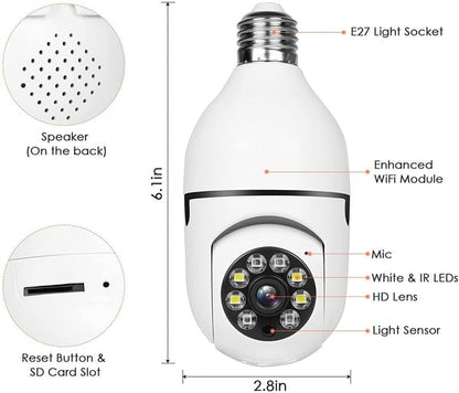 🔥-Cámara de seguridad inalámbrica con bombilla Wifi