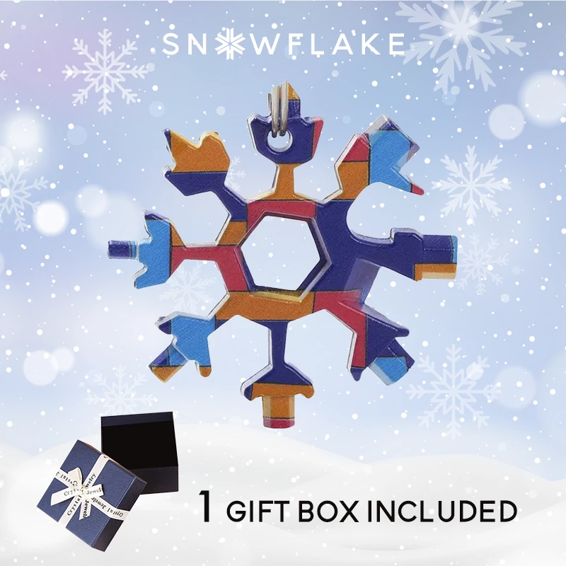 Snowflake - Multiherramienta 18 en 1 de acero inoxidable portátil para aventuras al aire libre