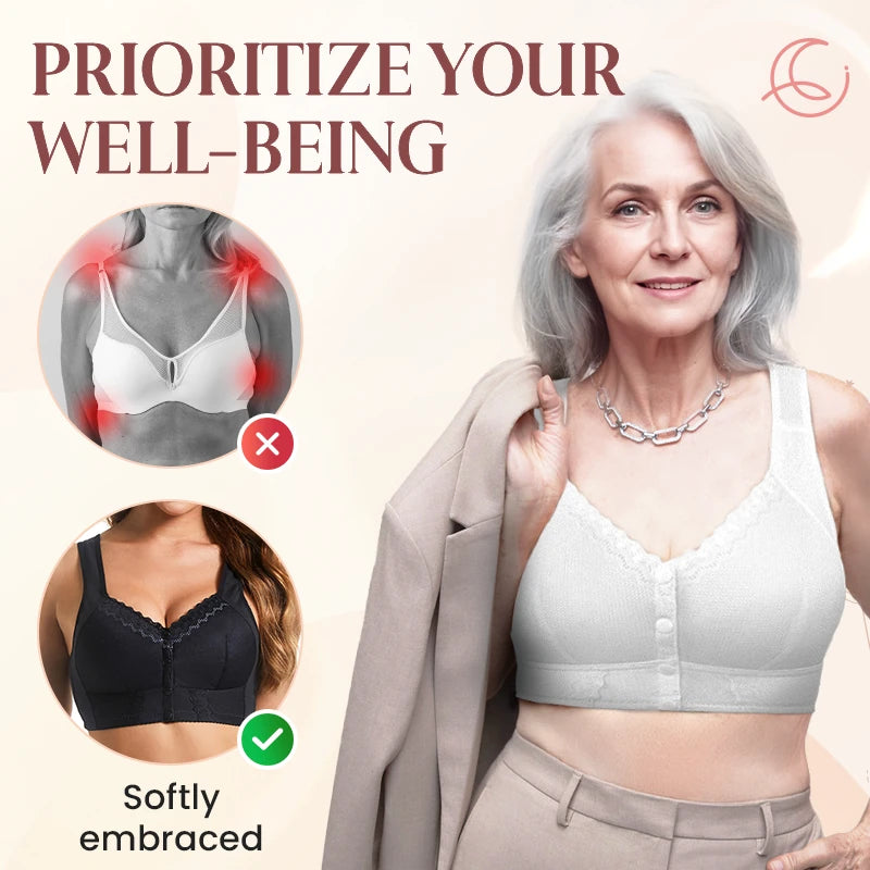 Front Closure Breathable Bra for Seniors