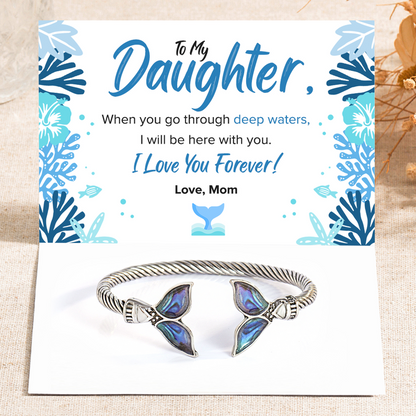 To My Daughter, Always With You Mermaid Tail Cuff Bracelet