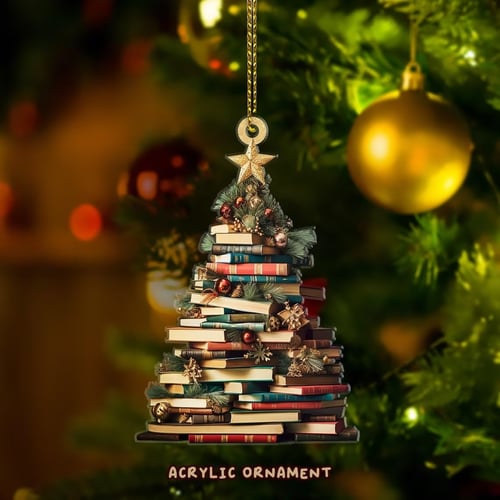 🎅📚Christmas Book Tree Ornament - Book Lover Christmas Ornament