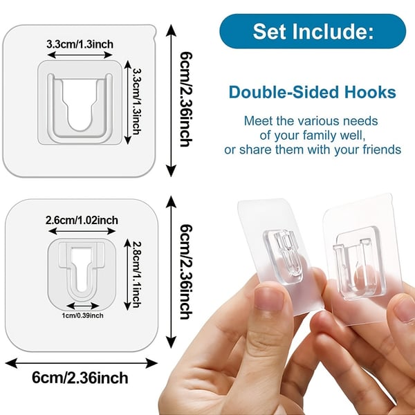 Transparent Double-sided Adhesive Wall Hooks