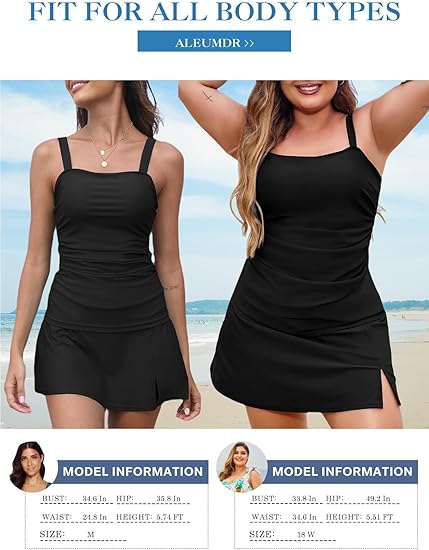 💥Last Day Special Sale 50% OFF🩱Women Vintage Tummy Control Two Piece Tankini Swimsuits
