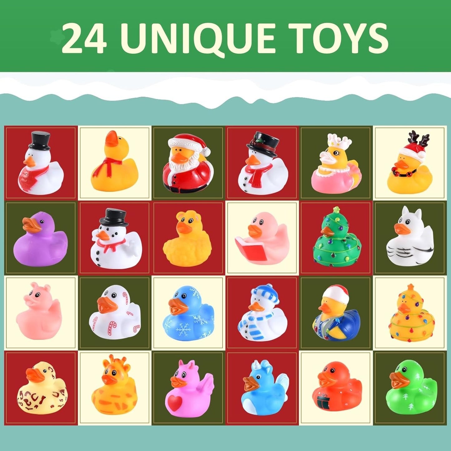 🎉Advent Calendar 2024-24 Rubber Ducks Toys Advent Calendar for Kids